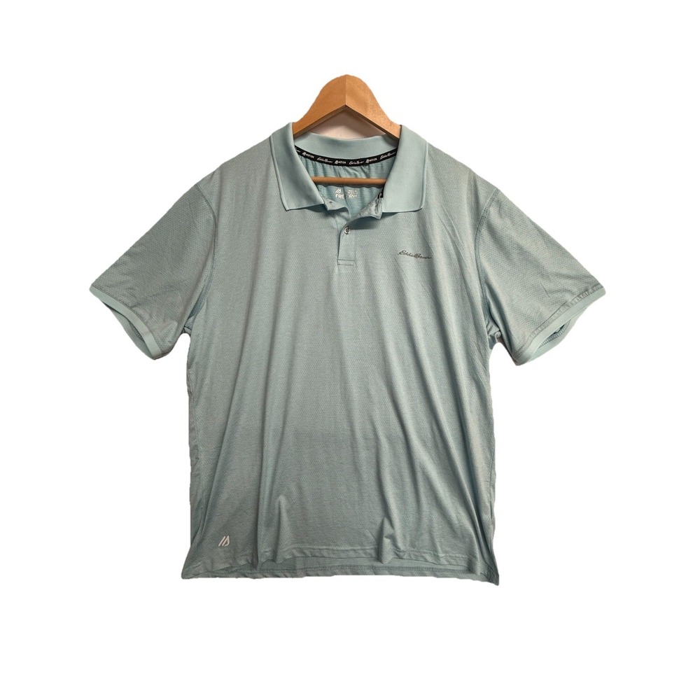 Eddie Bauer FreeDry Polo Shirt XL Blue Short Sleeve Golf‎ Performance